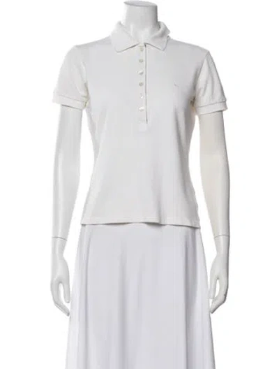 Pre-owned Burberry Short Sleeve Polo In White