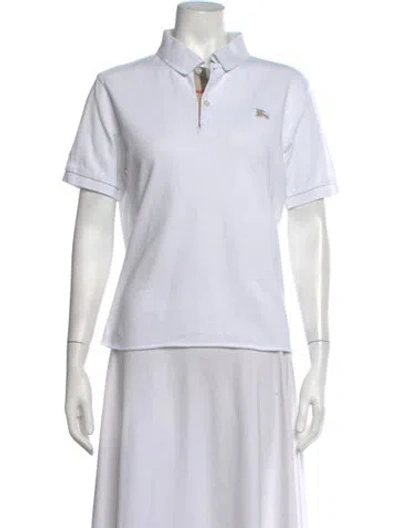 Pre-owned Burberry Short Sleeve Polo In White