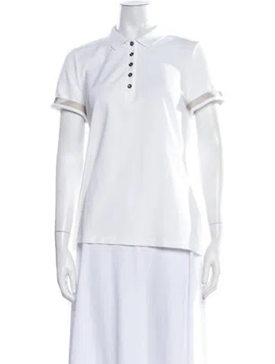 Pre-owned Burberry Short Sleeve Polo In White