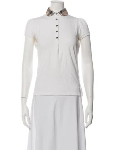 Pre-owned Burberry Short Sleeve Polo In White