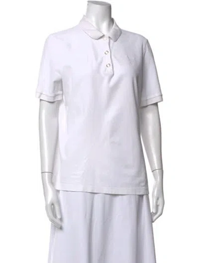Pre-owned Burberry Short Sleeve Polo In White