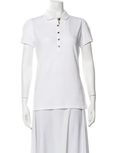 Pre-owned Burberry Short Sleeve Polo In White