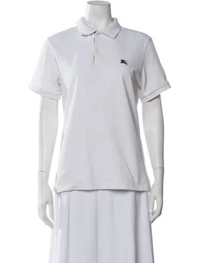 Pre-owned Burberry Short Sleeve Polo In White
