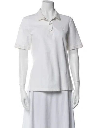 Pre-owned Burberry Short Sleeve Polo In White