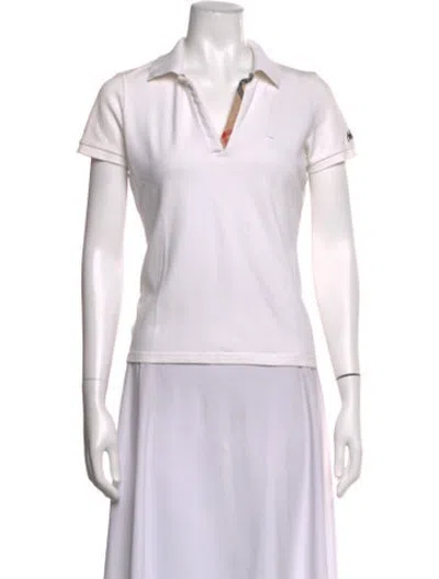 Pre-owned Burberry Short Sleeve Polo In White