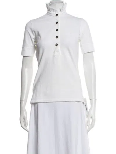 Pre-owned Burberry Short Sleeve Polo In White