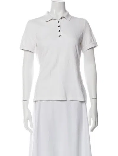 Pre-owned Burberry Short Sleeve Polo In White