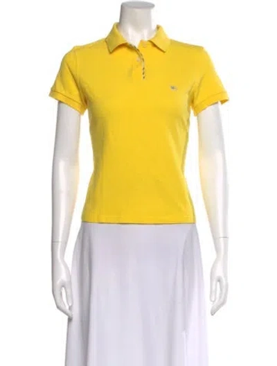 Pre-owned Burberry Short Sleeve Polo In Yellow