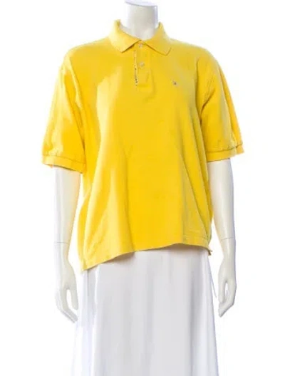 Pre-owned Burberry Short Sleeve Polo In Yellow
