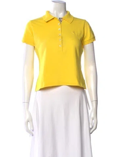 Pre-owned Burberry Short Sleeve Polo In Yellow