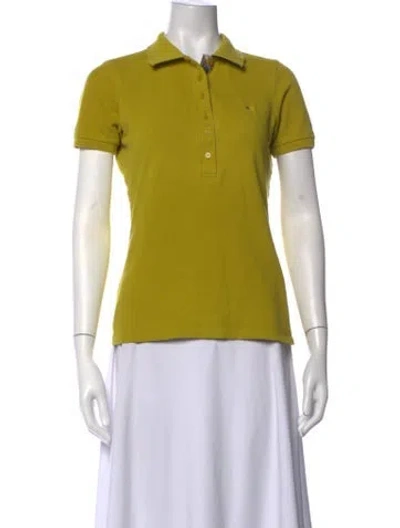 Pre-owned Burberry Short Sleeve Polo In Yellow