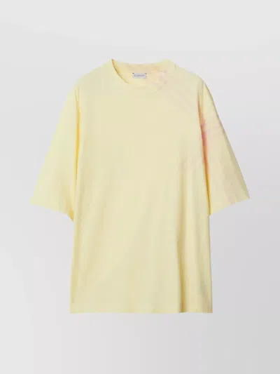 Burberry Short Sleeve Round Neck Geometric Pattern T-shirt In Yellow