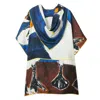 Burberry Short Sleeve Swan Print Blouse