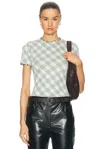 Burberry Womens Check-print Frilled Stretch-cotton T-shirt Breeze Ip Check In Breeze Ip Check