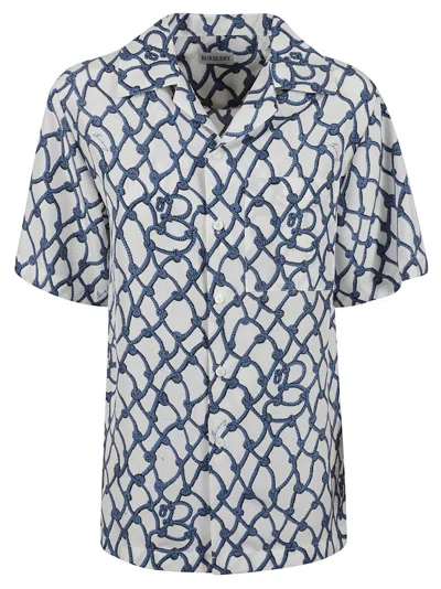 Burberry Short-sleeve White Silk Shirt