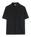 Burberry Short-sleeve Wool Polo Shirt In Black