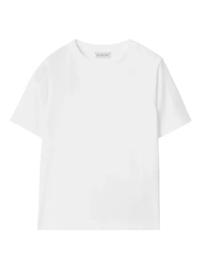 Burberry Kids' Short-sleeved Cotton T-shirt In White