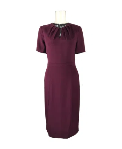 Burberry Short-sleeved Pleated Dress In Red