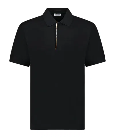 Burberry Short Sleeved Polo In Black