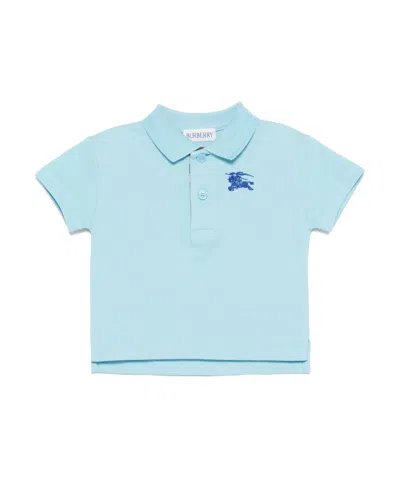 Burberry Short-sleeved Polo Shirt In Blue