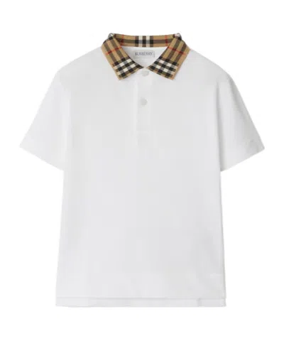 Burberry Short-sleeved Polo Shirt In White