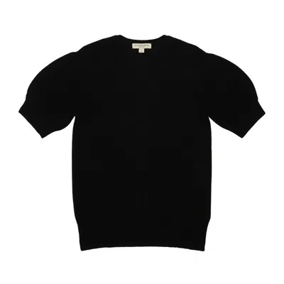 Burberry Short-sleeved Round-neck Pullover In Black