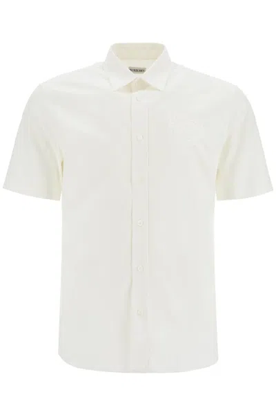 Burberry Short-sleeved Shirt With Ekd In White