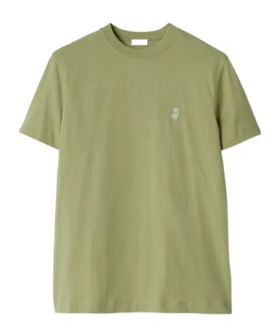 BURBERRY BURBERRY LOGO EMBROIDERED CREWNECK T-SHIRT