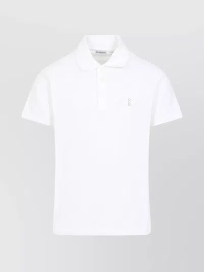 Burberry Short Sleeves Cotton Polo In White