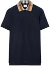 Burberry Check Collar Cotton Polo Shirt