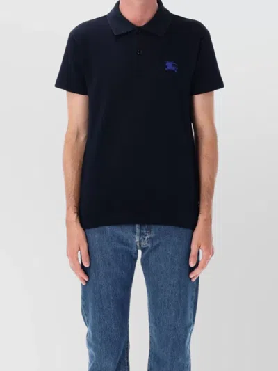 Burberry Short Sleeves Polo Shirt In Black