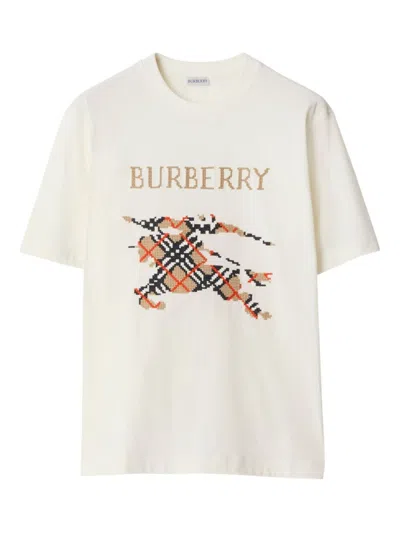 Burberry Short Sleeves T-shirt With Logo In White