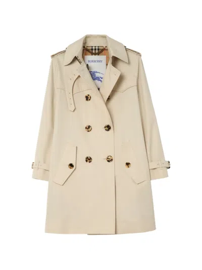 Burberry Short Summerside Gabardine Trench Coat In Gold