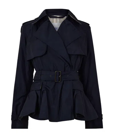 Burberry Short Trench Coat In Black