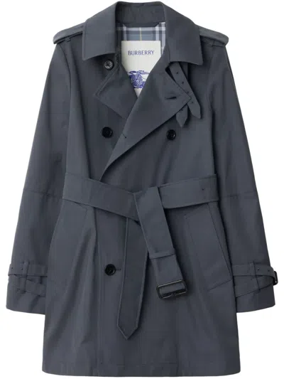 Burberry Short Trench Coat In Magnet