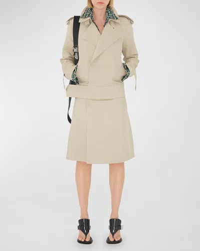 Burberry Short Trench Jacket In Stone