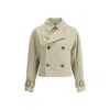 Burberry Sage Green Polyester Blend Trench Coat In Beige
