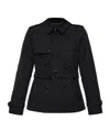 Burberry Short Jacket In Black Cotton. Straight Cut. Button Closure. Adjustable Waistband. In Black