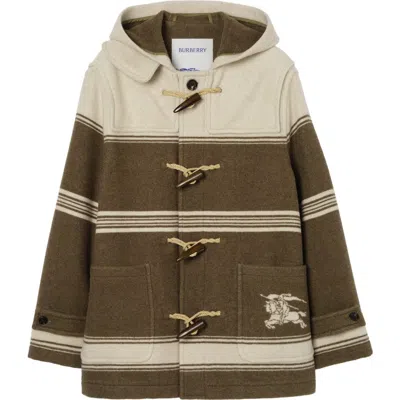 Burberry Short Wool Blend Harrogate Duffle Coat In Multi