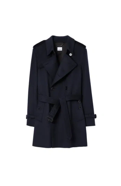 Burberry Long Trench Coat In Black