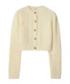Burberry Wool-alpaca Cropped Aran Cardigan In Nude
