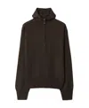 Burberry Wool Half-zip Hoodie In Black