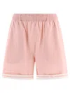 Burberry Elastic Waistband Cotton Shorts With Contrast Trim