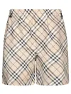 Burberry Drawstring Waistband Check Shorts With Embroidered Detail