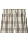 Burberry Cotton Check Drawstring Shorts In White