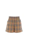 Burberry Check Shorts In Brown