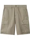 Burberry Beige Cargo Shorts With Motif In Neutral