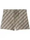 Burberry Check Cotton Pyjama Shorts In Beige
