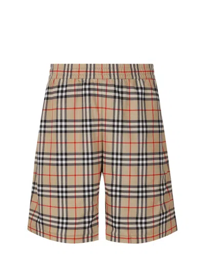 Burberry Shorts In Archive Beige Ip Chk
