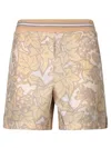 Burberry Beige Silk Shorts With Print In Beige